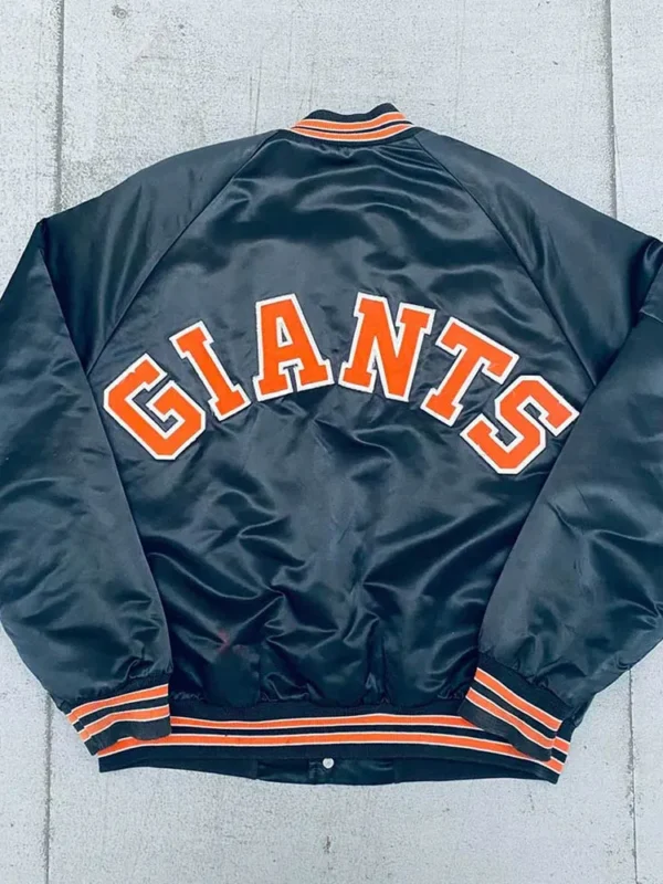 1990s San Francisco Giants Spellout Navy Satin Jacket