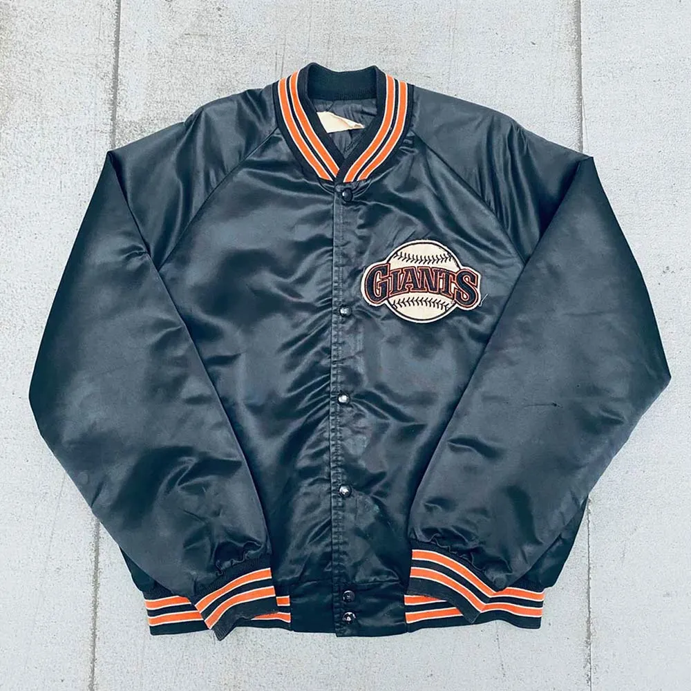 1990s San Francisco Giants Spellout Navy Satin Jacket 1990s San Francisco Giants Spellout Navy Satin Jacket