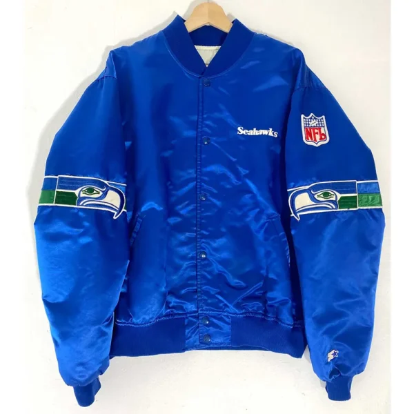 1990s Seattle Seahawks Royal Satin Jacket