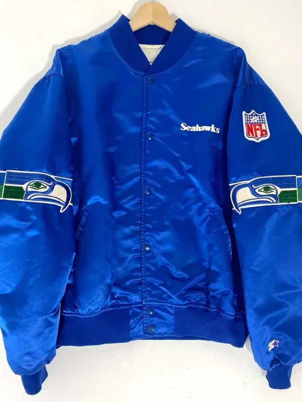 1990s Seattle Seahawks Royal Satin Jacket