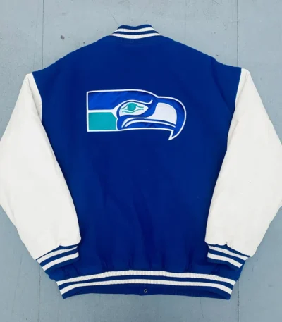 1990s Seattle Seahawks Royal and White Varsity Jacket