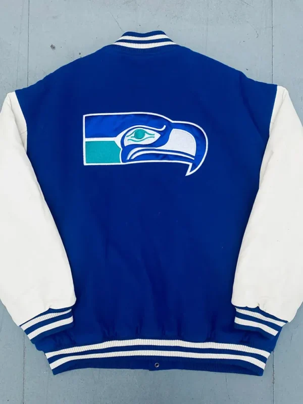 1990s Seattle Seahawks Royal and White Varsity Jacket