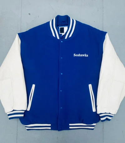1990s Seattle Seahawks Royal and White Varsity Jacket