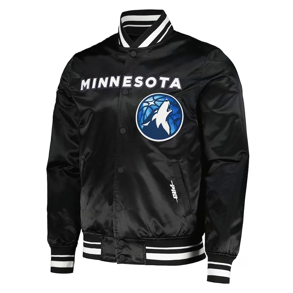 2024 City Edition T-Wolves Black Satin Jacket 2024 City Edition T-Wolves Black Satin Jacket