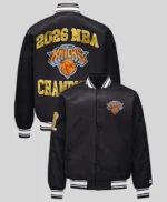 2026 Champions New York Knicks Black Satin Jacket