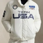 2026 Olympic Team USA White Puffer Jacket