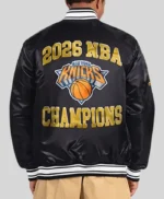 2026 Champions New York Knicks Black Satin Jacket