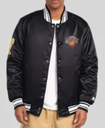 2026 Champions New York Knicks Black Satin Jacket