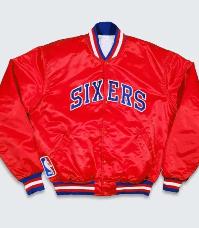 76ers Philadelphia Sixers Vintage Red Jacket