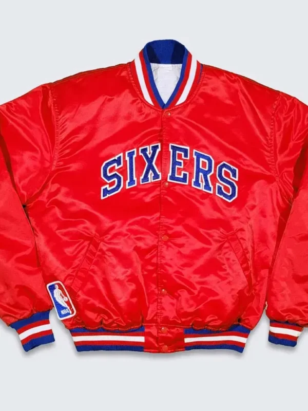 76ers Philadelphia Sixers Vintage Red Jacket