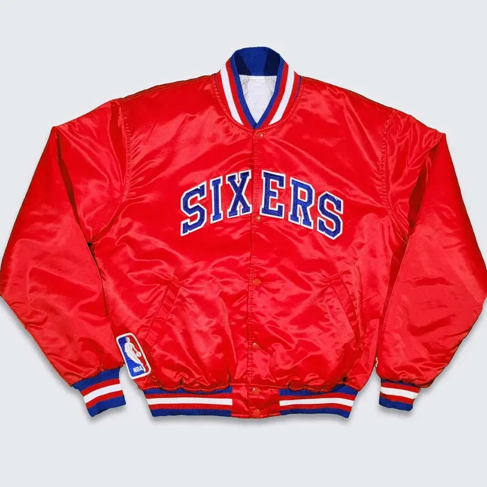 76ers Philadelphia Sixers Vintage Red Jacket 76ers Philadelphia Sixers Vintage Red Jacket
