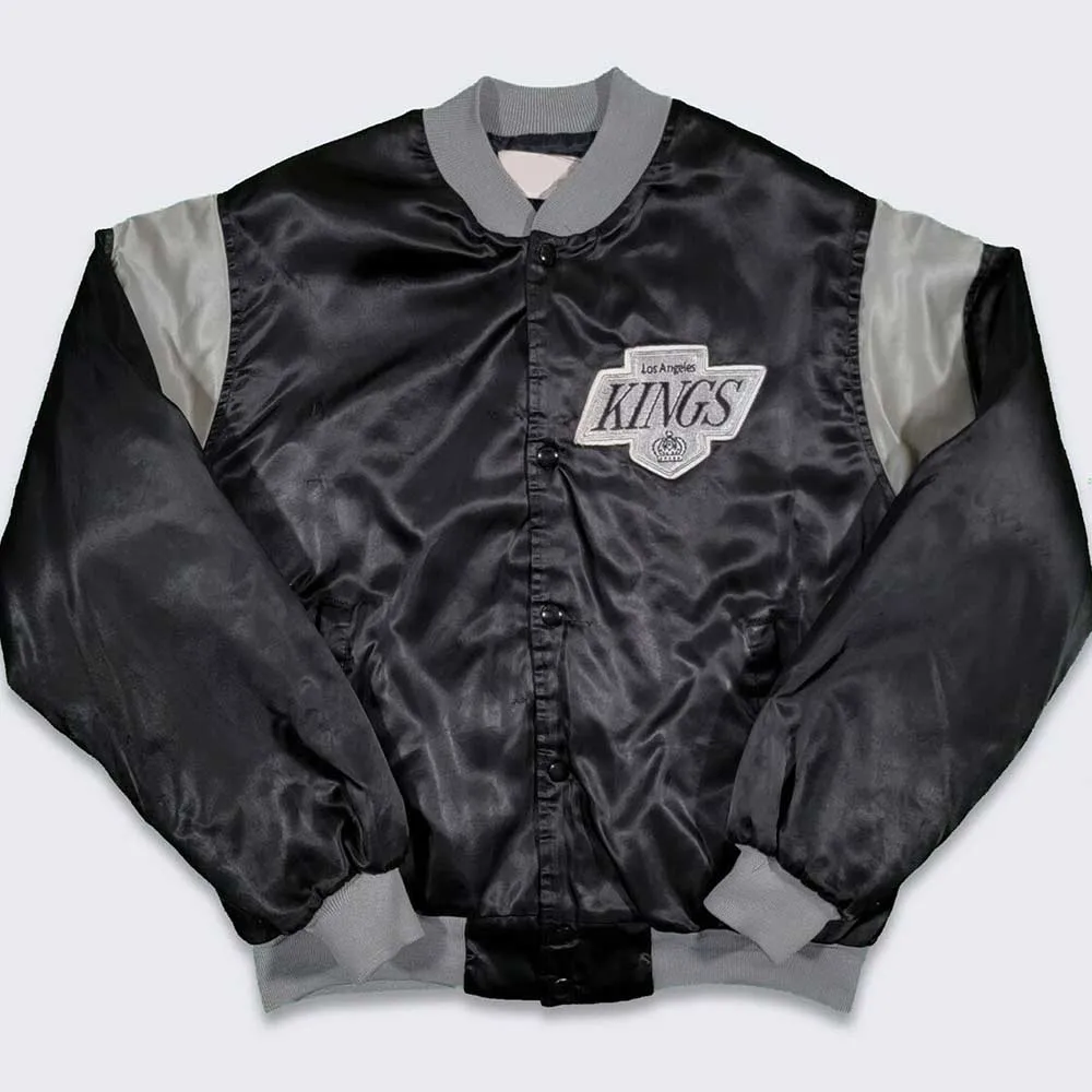 80s Los Angles Kings Black Bomber Jacket 80s Los Angles Kings Black Bomber Jacket