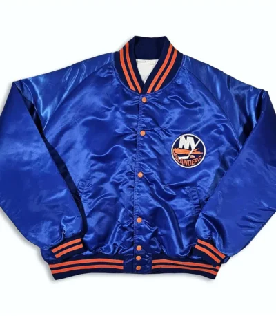 80s NY Islanders Blue Bomber Jacket