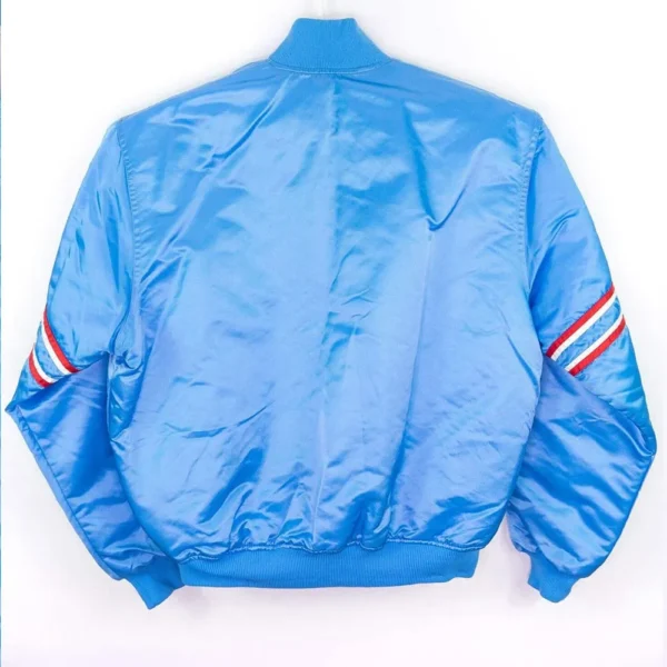 90s Houston Oilers Blue Satin Jacket