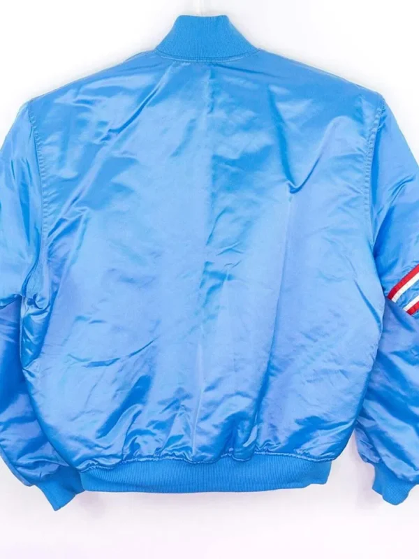 90s Houston Oilers Blue Satin Jacket