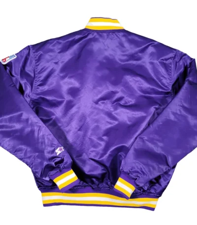 90s Minnesota Vikings Purple Bomber Satin Jacket