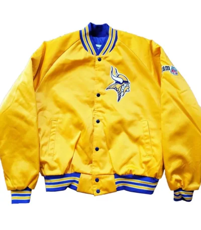 90s Minnesota Vikings Yellow Bomber Jacket