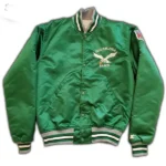 90’s Philadelphia Eagles Green Satin Bomber Jacket