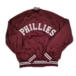 90s Philadelphia Phillies Maroon Satin Jacket