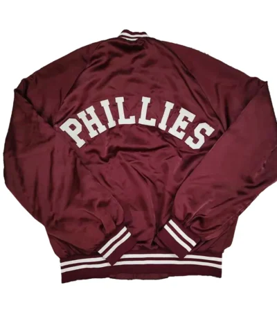90s Philadelphia Phillies Maroon Satin Jacket