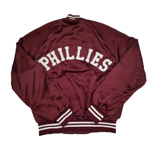 90s Philadelphia Phillies Maroon Satin Jacket