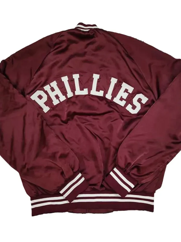 90s Philadelphia Phillies Maroon Satin Jacket