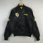 90s Pittsburgh Steelers Bomber Black Satin Jacket