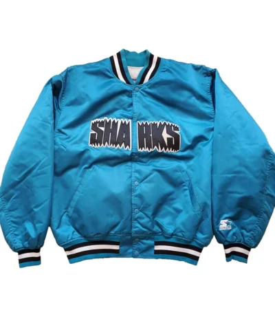 90s San Jose Sharks Blue Satin Jacket