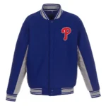 Accent Philadelphia Phillies Blue and Gray Varsity Jacket