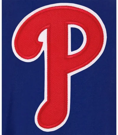 Accent Philadelphia Phillies Blue and Gray Varsity Jacket