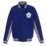 Accent Toronto Maple Leafs Varsity Royal-Gray Wool Jacket