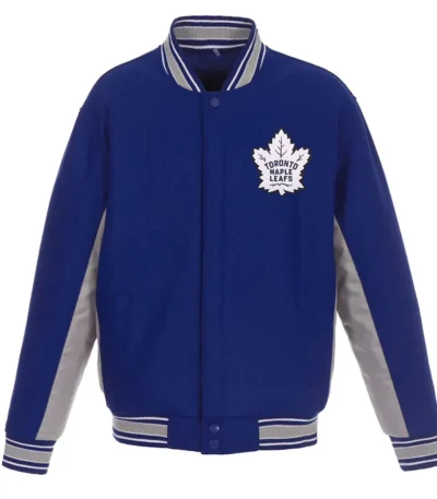 Accent Toronto Maple Leafs Varsity Royal-Gray Wool Jacket