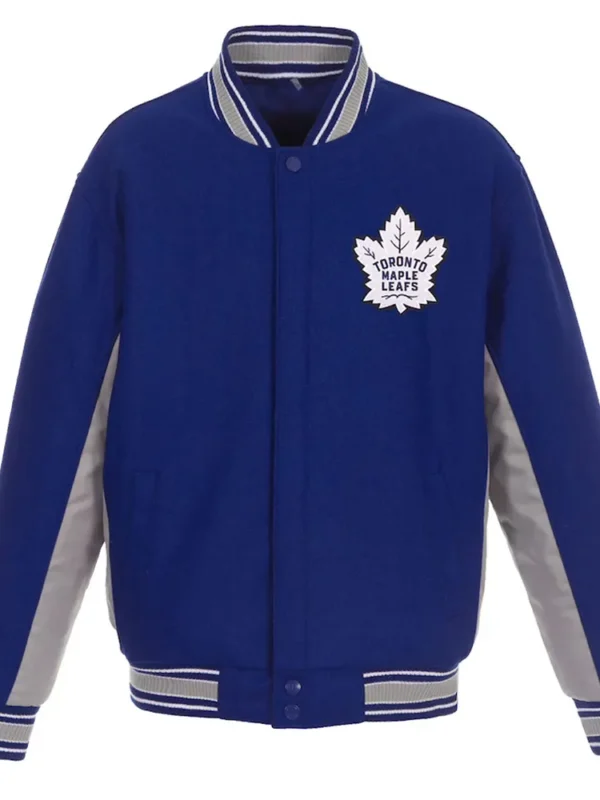 Accent Toronto Maple Leafs Varsity Royal-Gray Wool Jacket