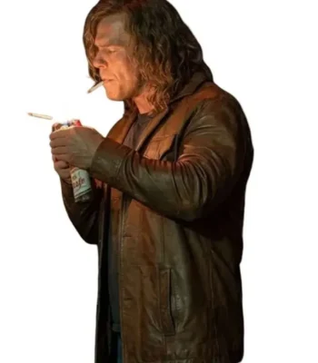 Motor City Alan Ritchson Brown Leather Jacket