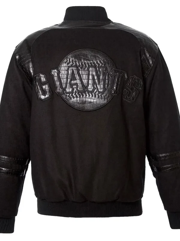 Alligator San Francisco Giants Logo Embroidered Black Wool Jacket