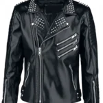Amelia Black Leather Biker Jacket with Quilted Lining