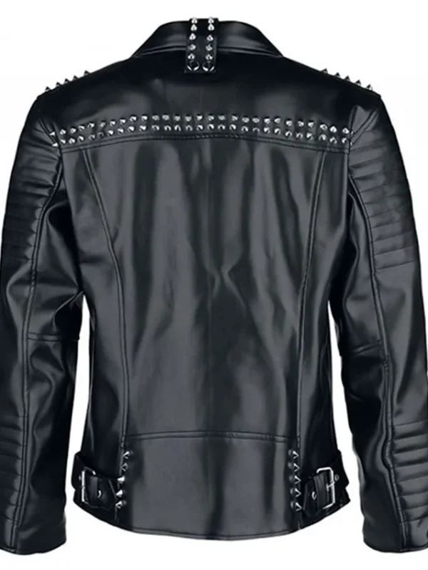 Amelia Black Leather Biker Jacket with Quilted Lining