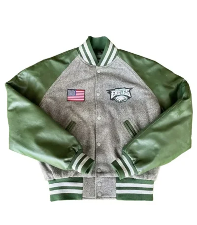 American Flag Philadelphia Eagles Varsity Jacket