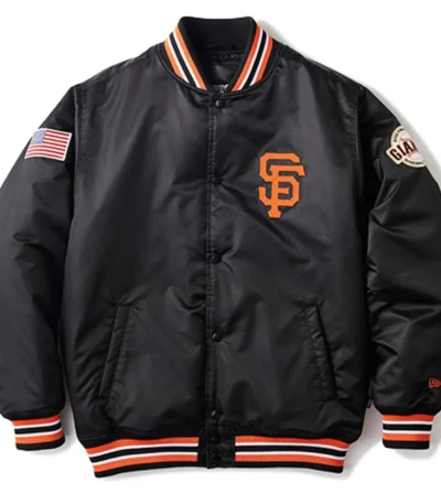 American Flag San Francisco Giants Black Bomber Jacket