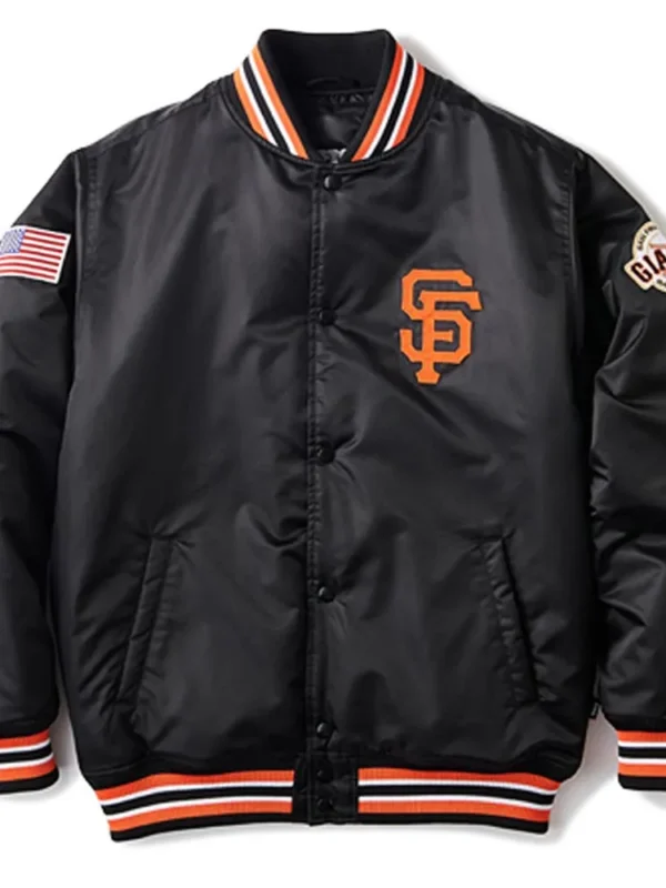 American Flag San Francisco Giants Black Bomber Jacket