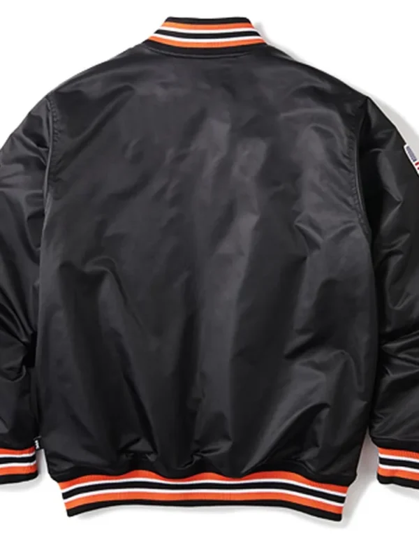 American Flag San Francisco Giants Black Bomber Jacket