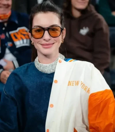 Anne Hathaway Knicks Jacket