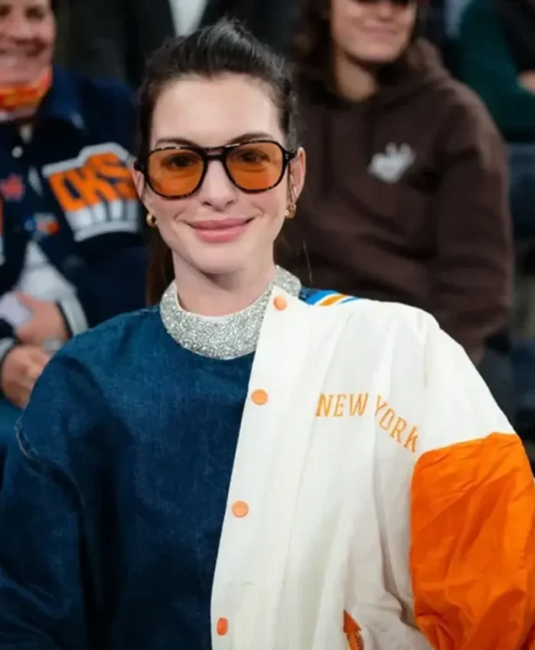Anne Hathaway Knicks Jacket