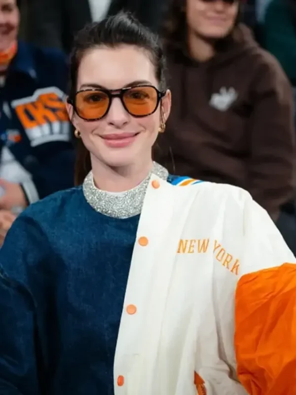 Anne Hathaway Knicks Jacket