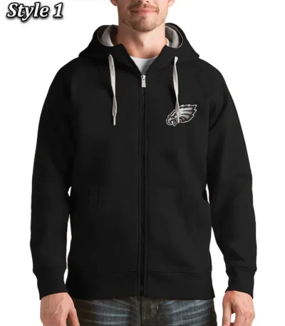 Antigua Victory Philadelphia Eagles Full-zip Fleece Hoodie