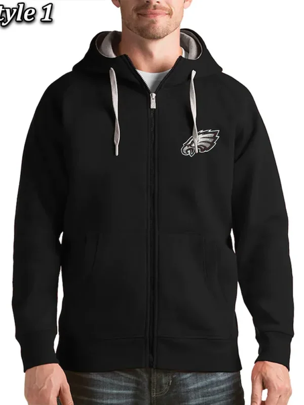 Antigua Victory Philadelphia Eagles Full-zip Fleece Hoodie