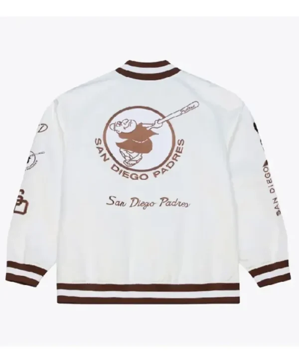 Arctic White San Diego Padres Lightweight Satin Jacket