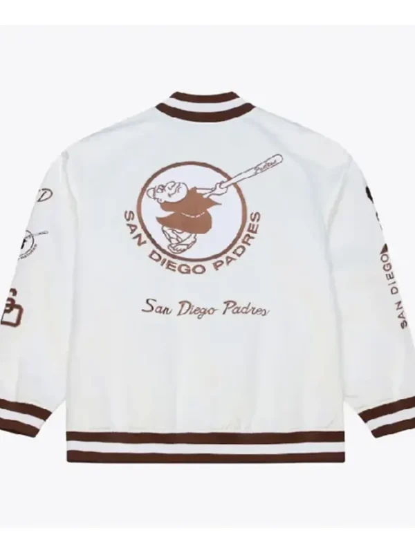 Arctic White San Diego Padres Lightweight Satin Jacket