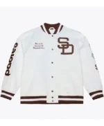 Arctic White San Diego Padres Lightweight Satin Jacket