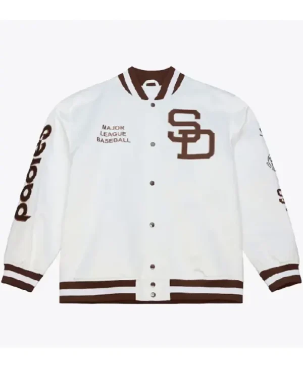 Arctic White San Diego Padres Lightweight Satin Jacket
